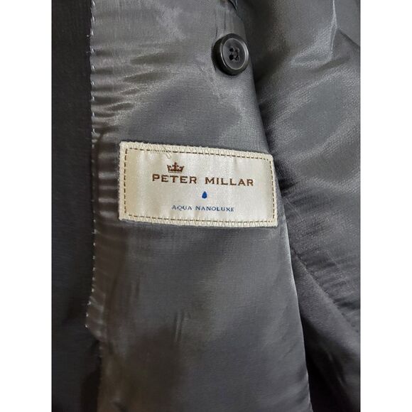 Peter Millar Aqua Nanoluxe Black Wool Sport Coat Suit Jacket Blazer - 42S - Picture 8 of 11